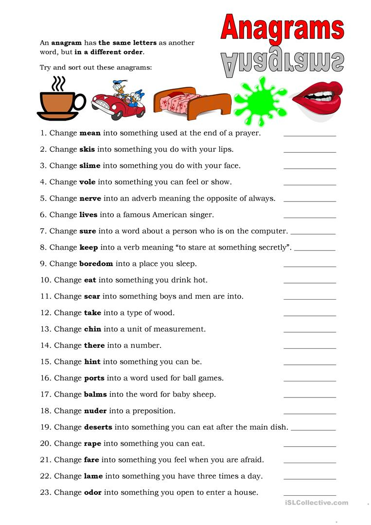 Anagrams Worksheet Free ESL Printable Worksheets Made By Teachers