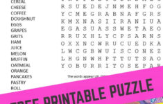 Breakfast Word Search Puzzle Puzzles To Play Kids Word Search Free