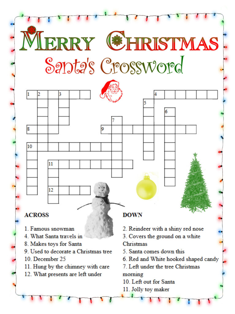 Holiday Crossword Puzzle Printable | James Crossword Puzzles