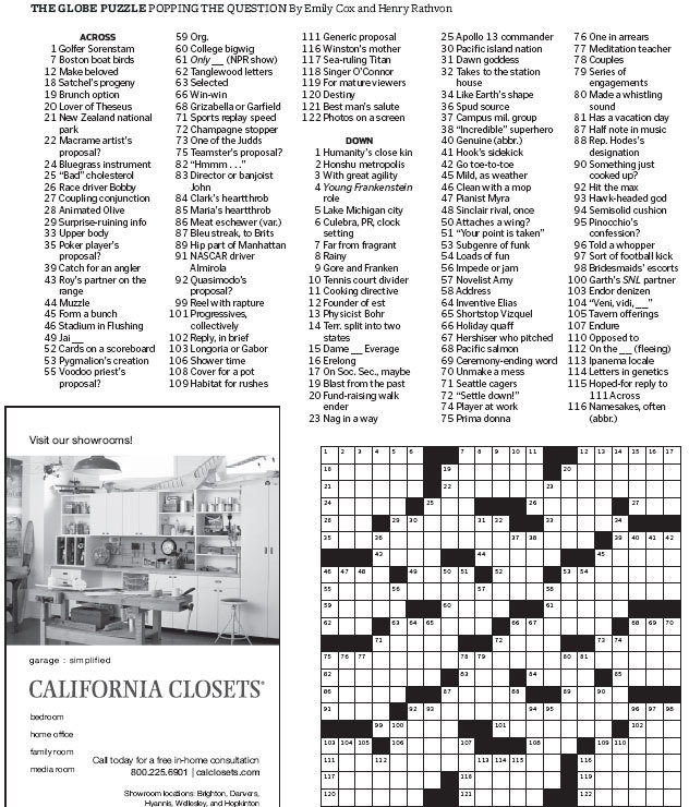 Boston Globe Crossword Printable