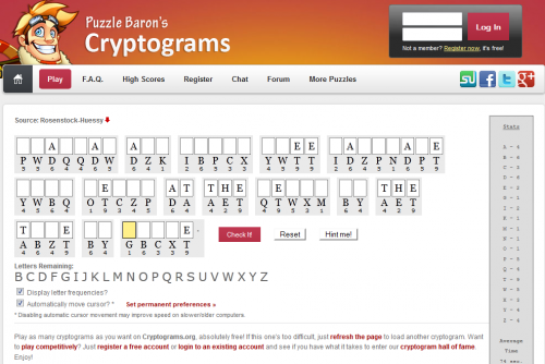 Cryptograms Puzzle Baron James Crossword Puzzles