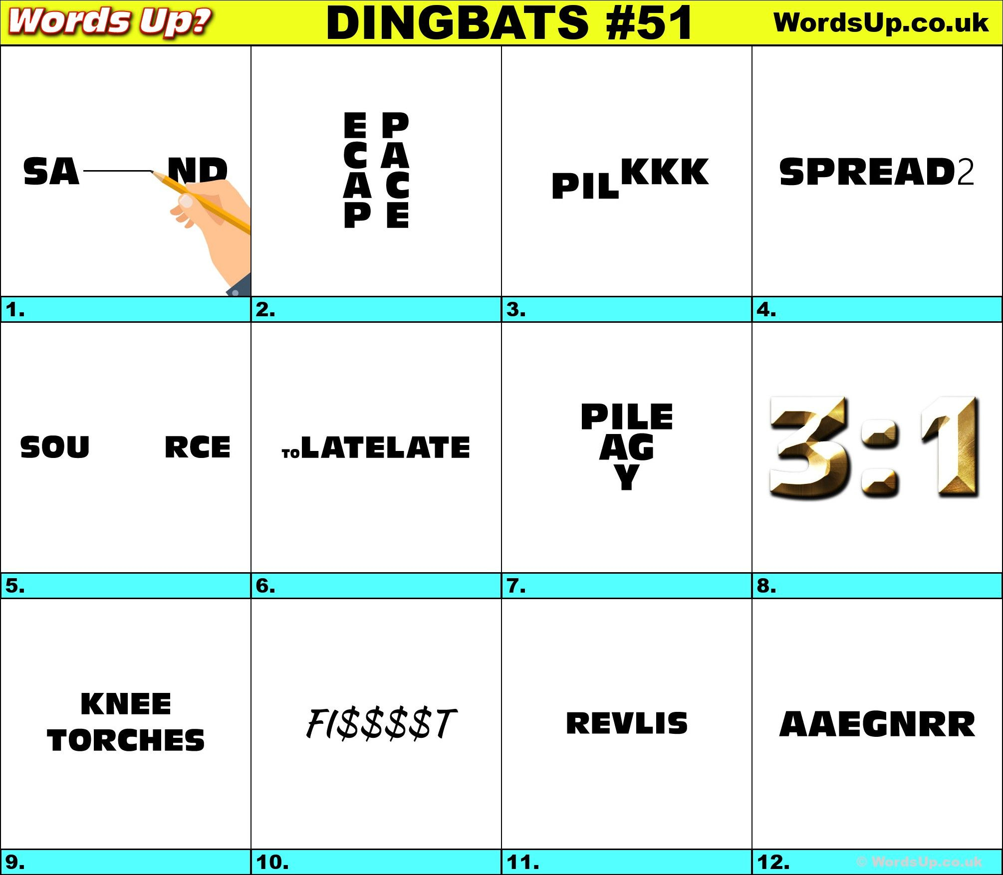 Dingbats Whatzits Rebus Online And Printable Puzzles dingbats 