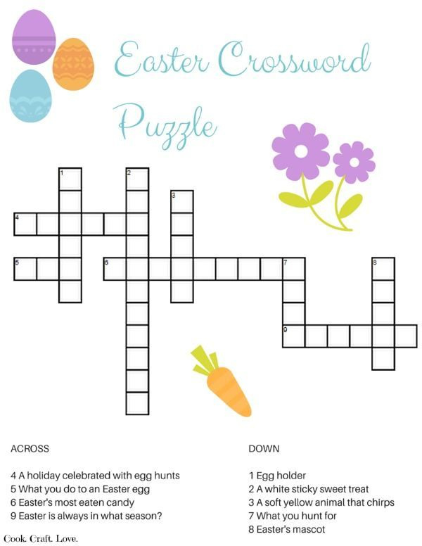 Easter Crossword Puzzle FREE Printable Easter Crossword Easter 