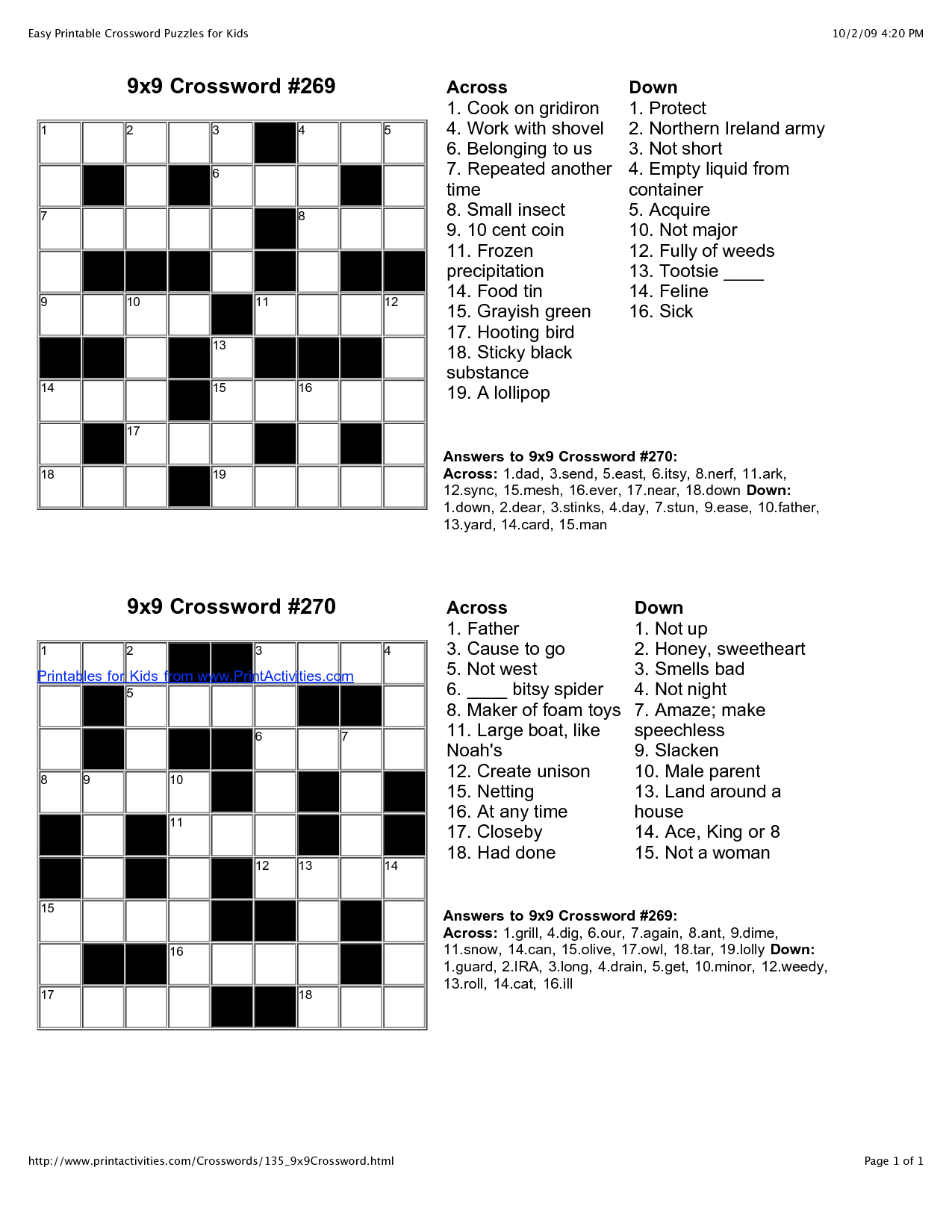 Easy Crossword Puzzles Printable Crossword Puzzles Crossword Puzzles 