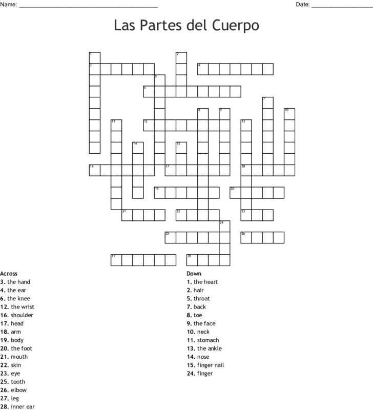 Free Printable Spanish Crossword Puzzles
