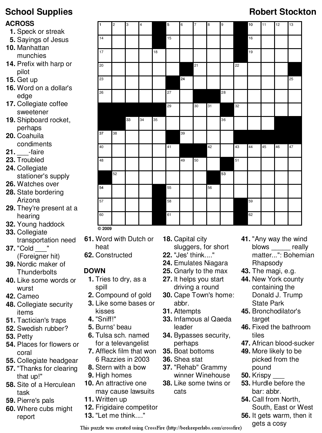 Fall Crossword Puzzle Free Printable Worksheet 7 Printable Crosswords 