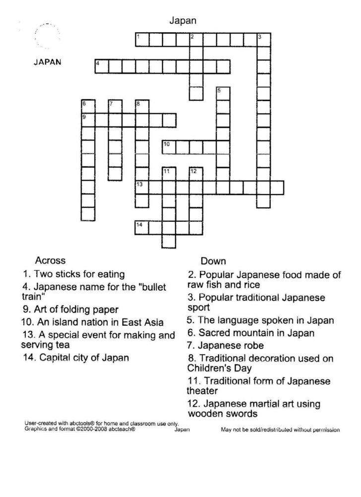 Crossword Puzzle Maker 50 Words Free Printable