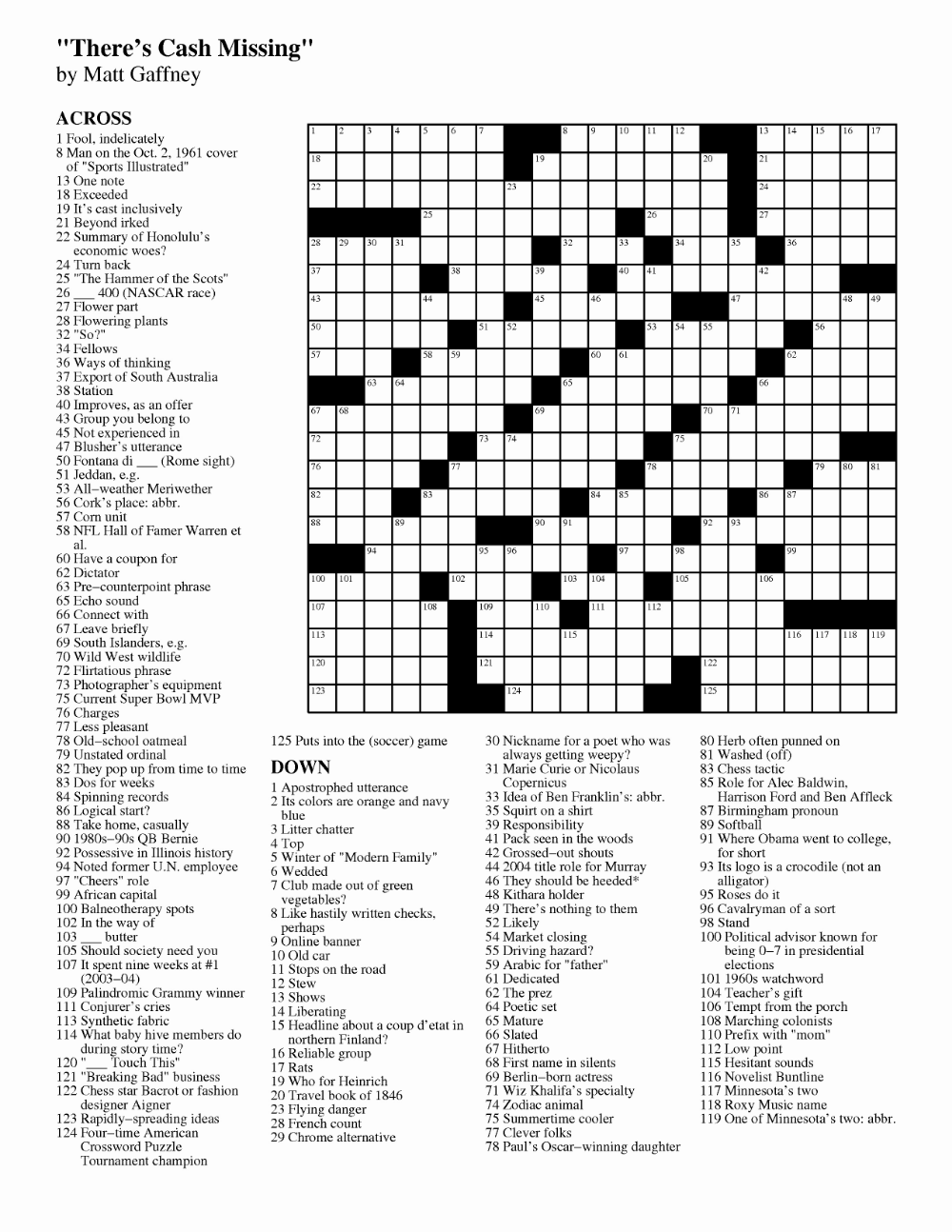 Free Daily Printable Crosswords Or Free Printable Crossword Puzzles 