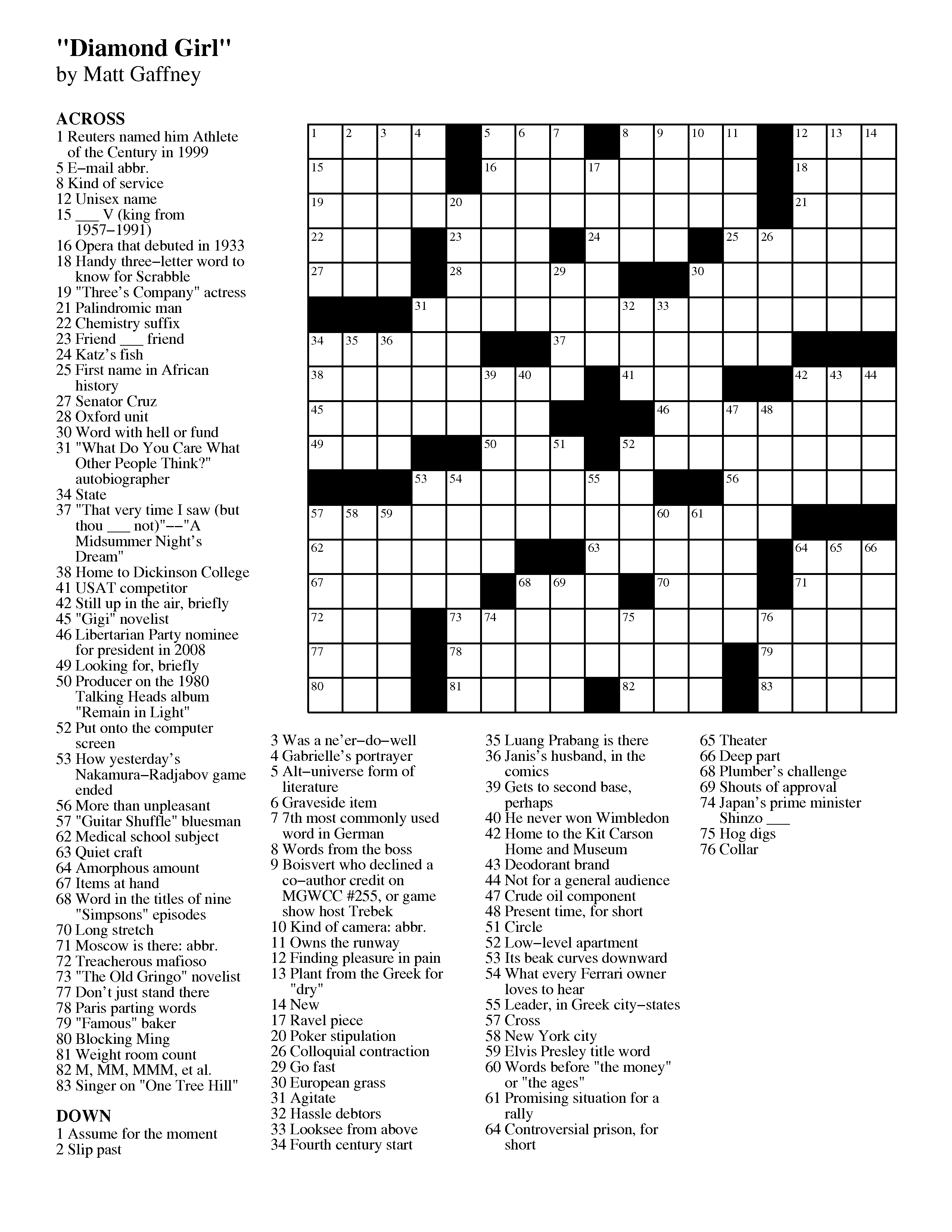 Free Printable Daily Crossword Puzzles October 2016 Printable 