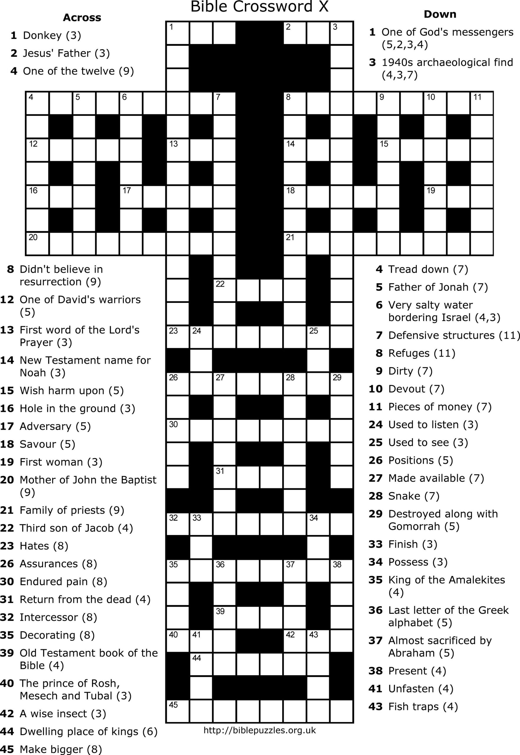 easter crosswords to print