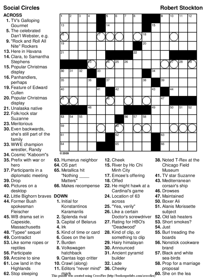 English Crosswords Printable Free General Knowledge