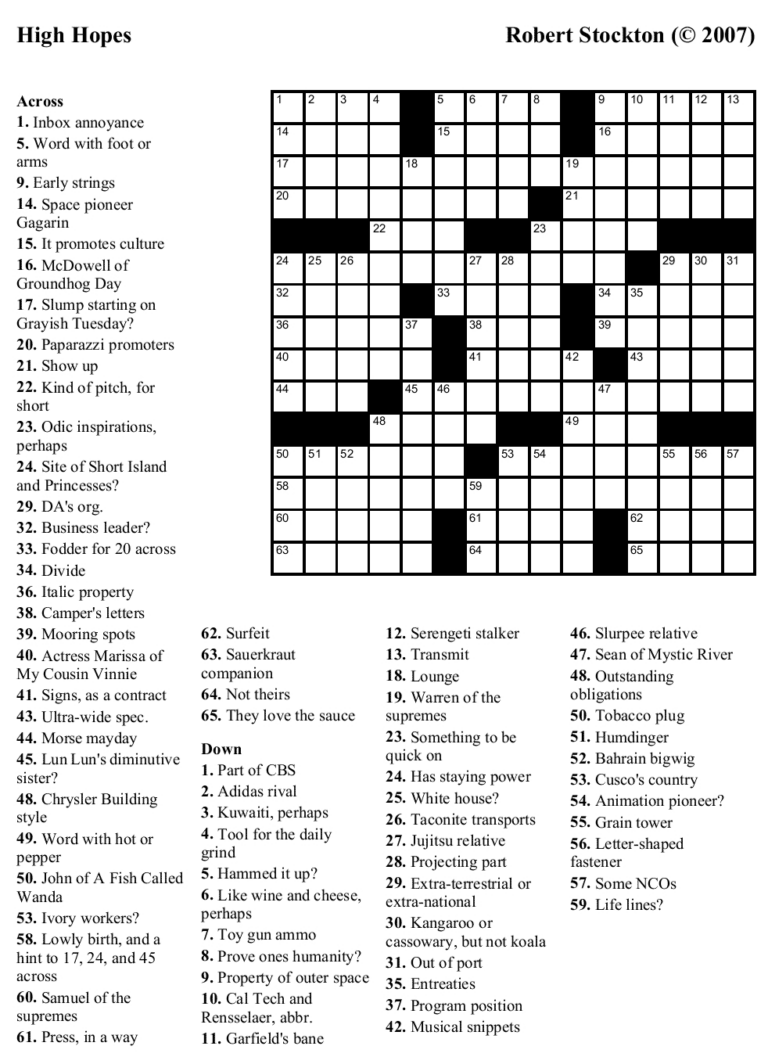 Free Printable Italian Crossword Puzzles Printable Crossword Puzzles James Crossword Puzzles