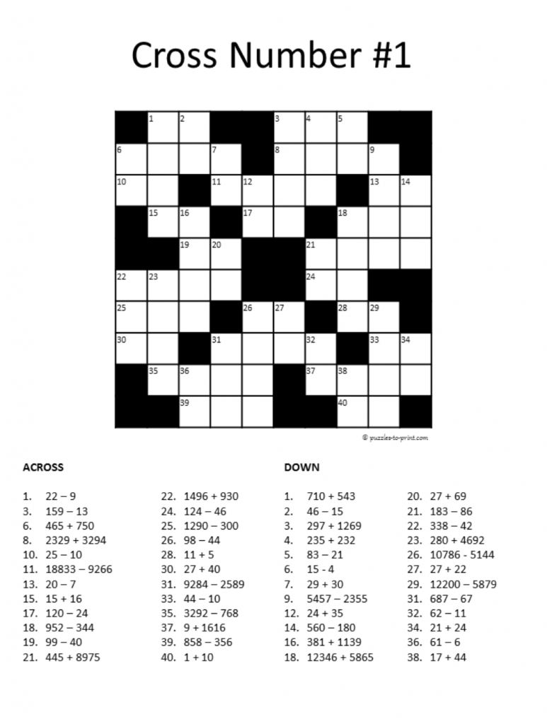 Free Printable Puzzles For 9 Year Olds Printable Crossword Puzzles