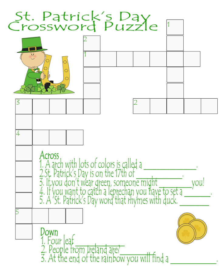 St Patrick’s Day Crossword Puzzle Printable