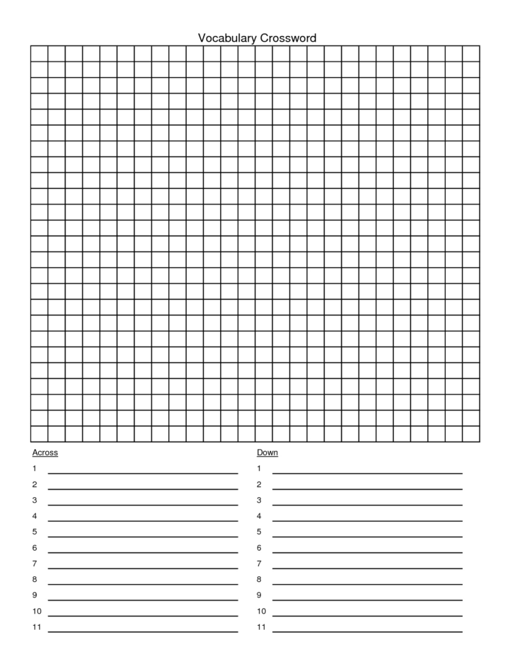 Blank Crossword Grid Printable