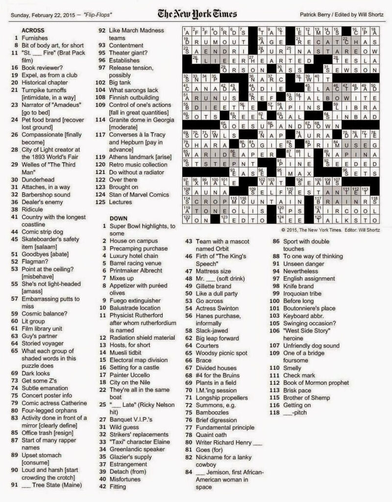 La Times Crossword Puzzle Printable Version Printable Crossword Puzzles