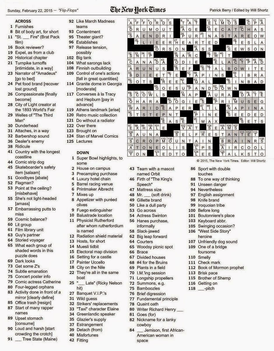 La Times Crossword Puzzle Printable Version Printable Crossword Puzzles