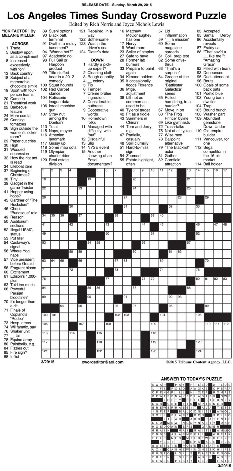 La Times Free Printable Crosswords Free Printable James Crossword Puzzles