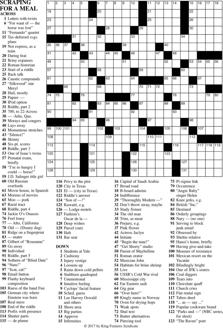 Frank Longo Crossword Puzzles Printable