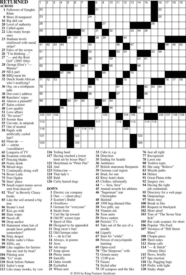 Premier Crossword By Frank A Longo Printable