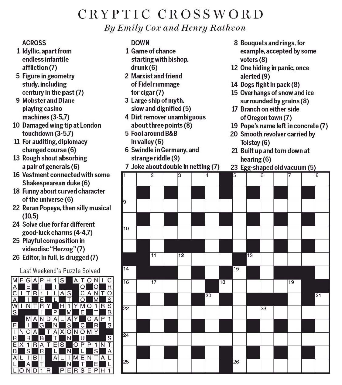 National Post Cryptic Crossword Forum Saturday January 4 2020 Four 