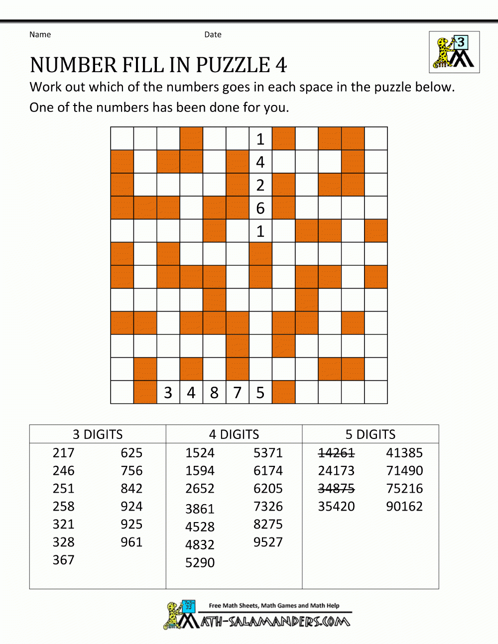 Number Fill In Puzzles Free Printable Crossword Puzzle 2 Printable 