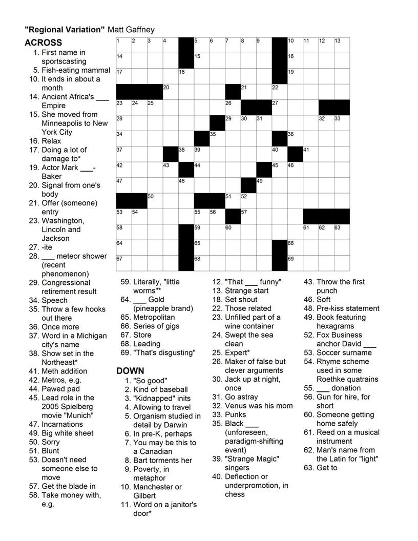 Photos Printable Sunday Premier Crossword Coloring Page For Kids 
