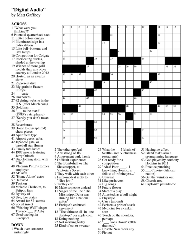 Boatload Crossword Puzzles Printable