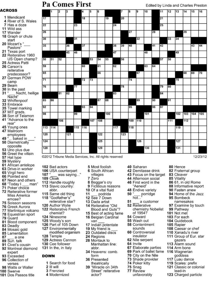 Boston Globe Crossword Puzzle Today Printable