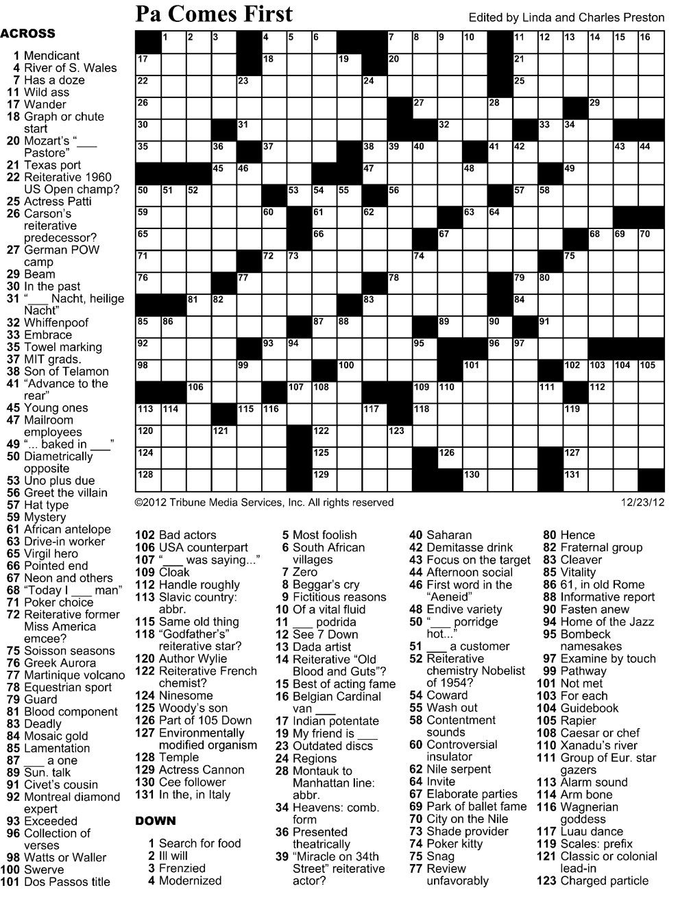 Printable Crossword Puzzle Boston Globe Printable Crossword Puzzles