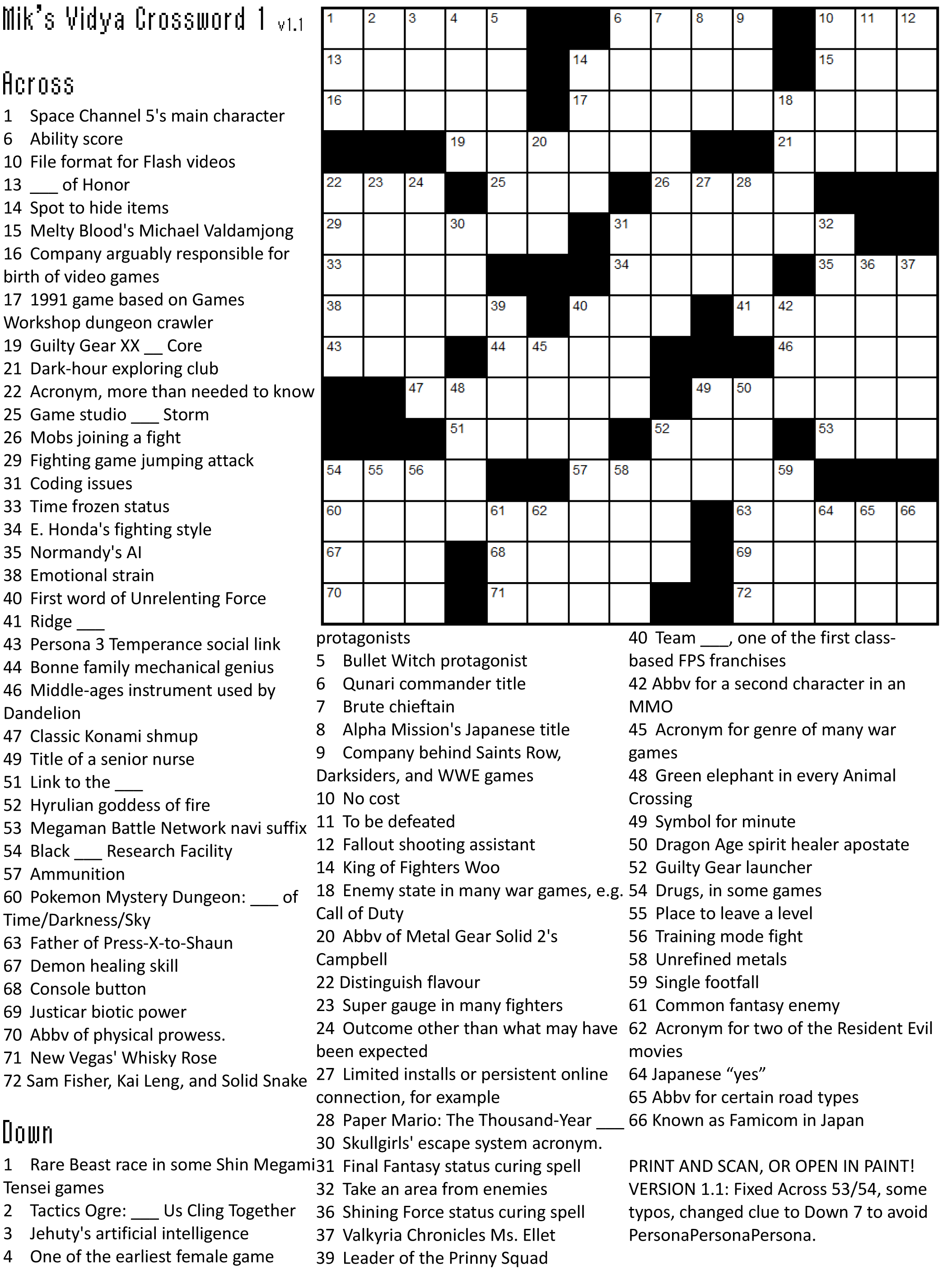 Printable Crossword Puzzles 1 Coloring Kids