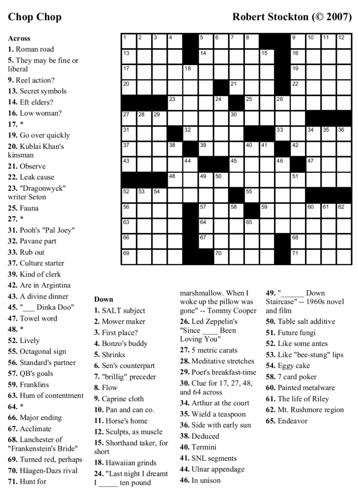 7 Free Crossword Puzzles Printable