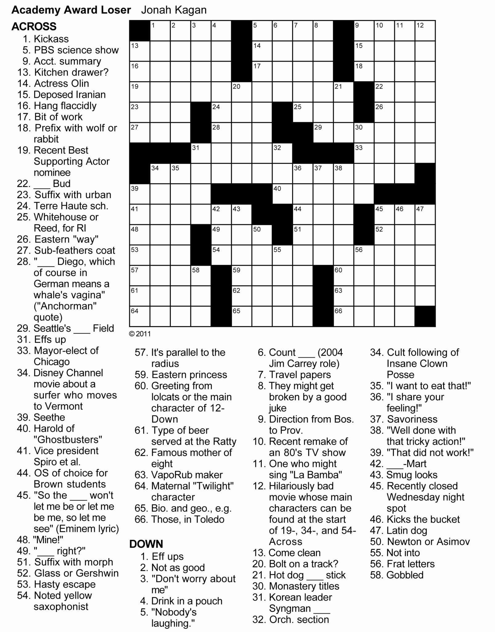 Printable Crossword Puzzles By Jacqueline Mathews Printable Crossword