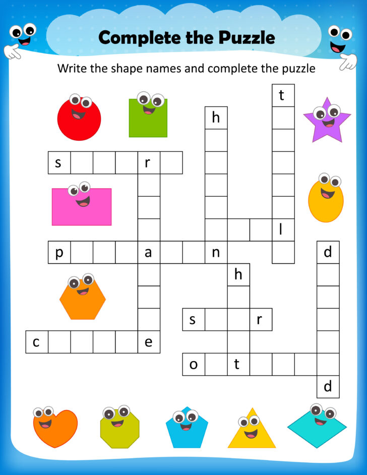 Printable Crossword Puzzles For 6 Year Olds Printable Crossword Puzzles ...