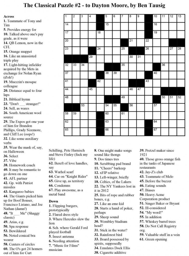 Printable Crossword Usa Today Printable Crossword Puzzles James