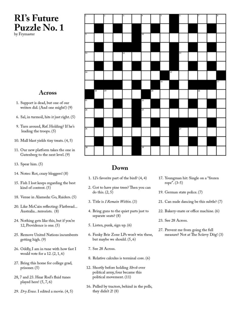 Printable Cryptic Crossword Puzzles Printable Crossword Puzzles | James ...