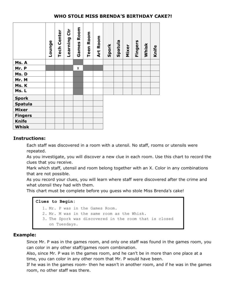 Printable Deductive Reasoning Puzzles Printable Crossword Puzzles ...