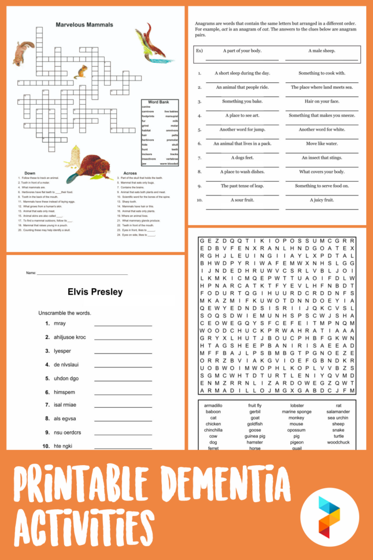 Printable Dementia Activities In 2021 Dementia Activities Activities