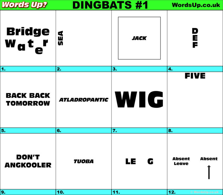 Printable Dingbat Puzzles With Answers