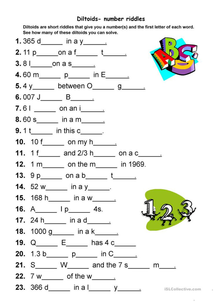 Printable Ditloids Puzzles With Answers