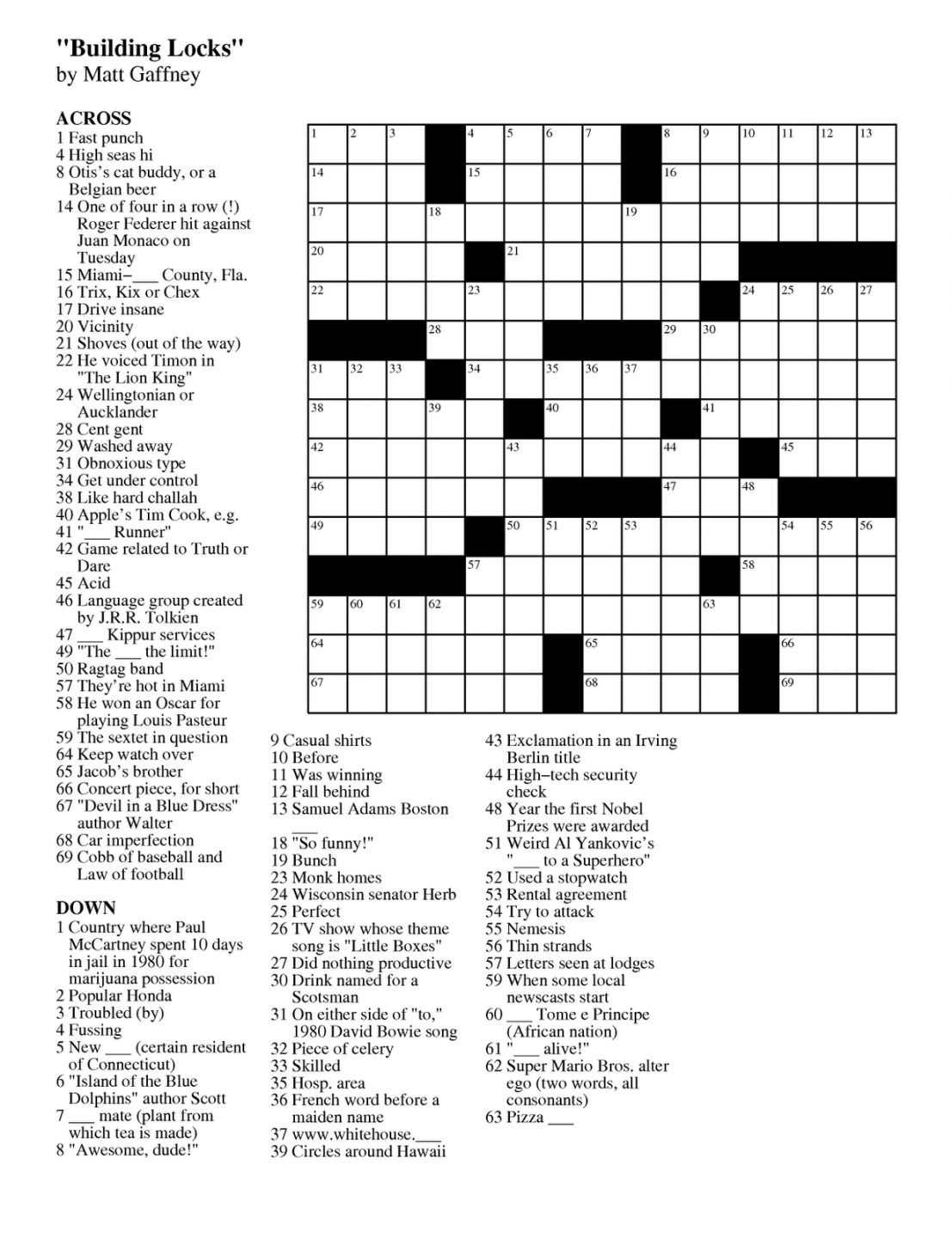 Printable French Puzzle Printable Crossword Puzzles