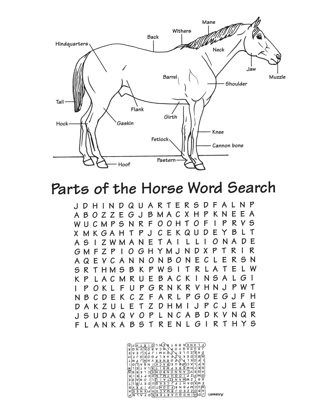 Printable Horse Puzzle Printable Crossword Puzzles