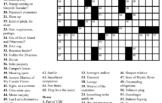 Printable Indystar Crossword Puzzles Printable Crossword Puzzles