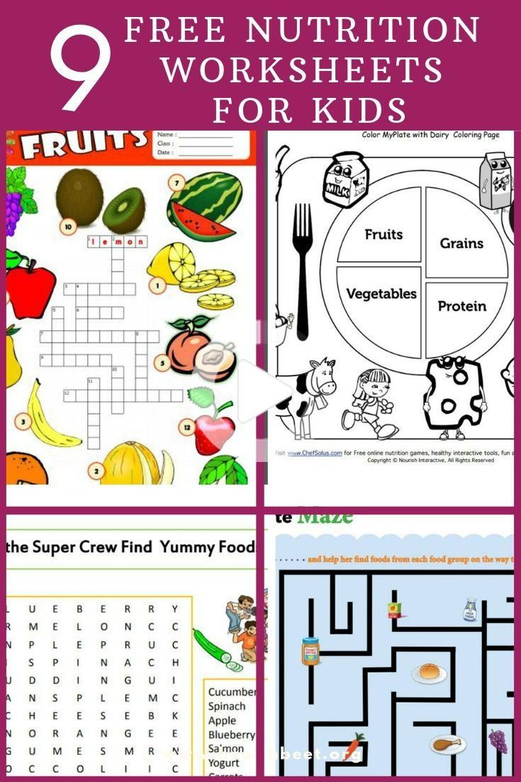 Printable Nutrition Worksheets For Kids Worksheets For Kids Kids 