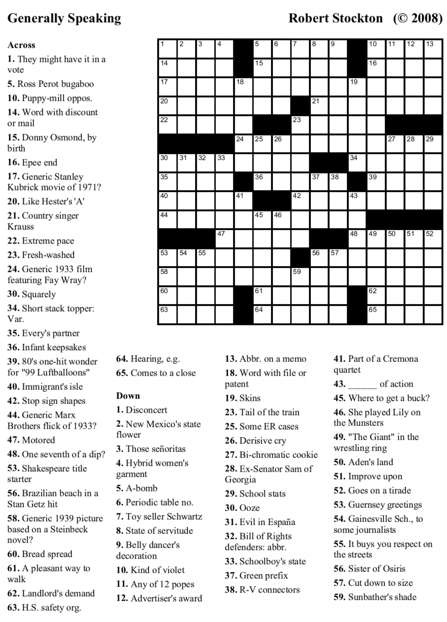 Printable Universal Crossword Puzzle Today Universal Crosswords James