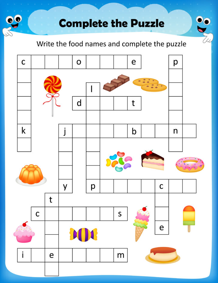 Crosswords For 6 Year Olds Free Printable