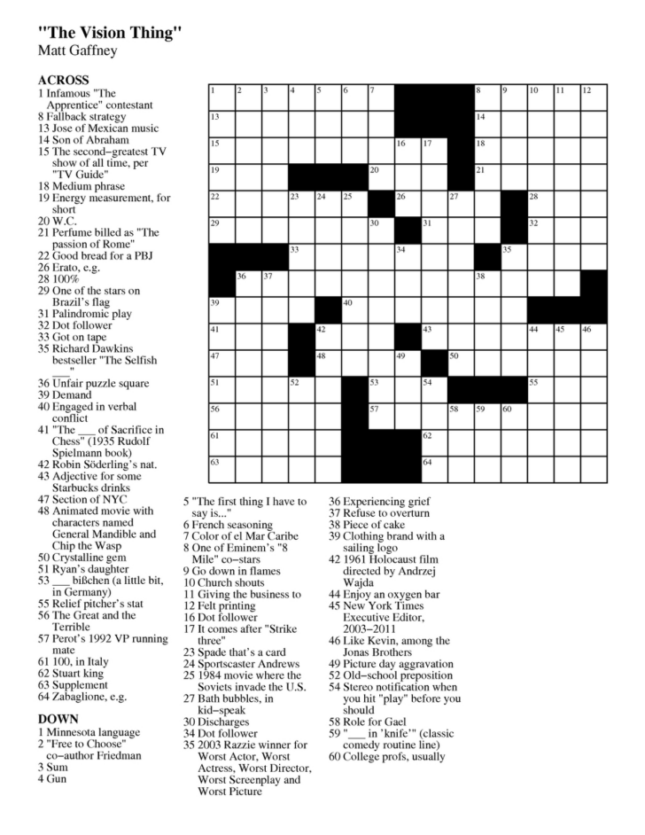 Toronto Star Crossword Puzzle Today Printable
