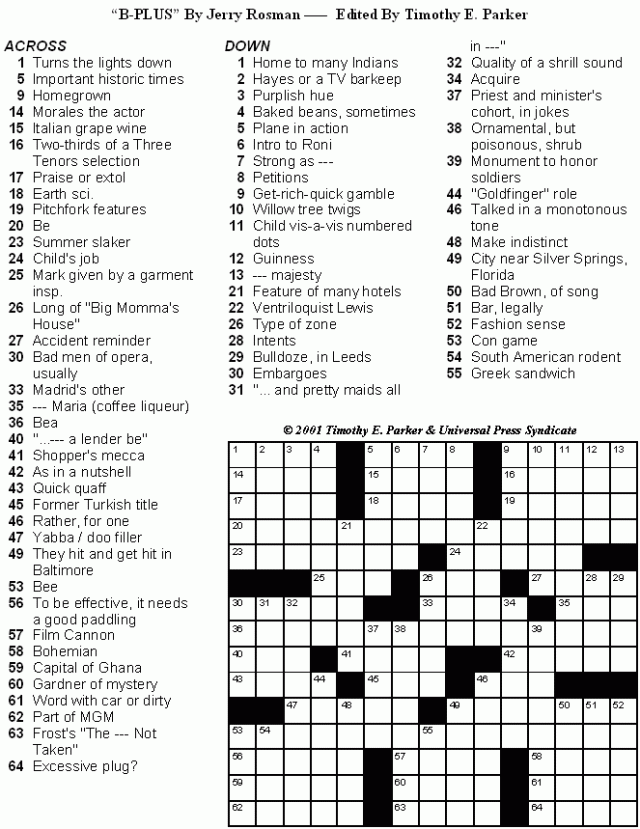 Universal Crossword Puzzles For Today How To Do This