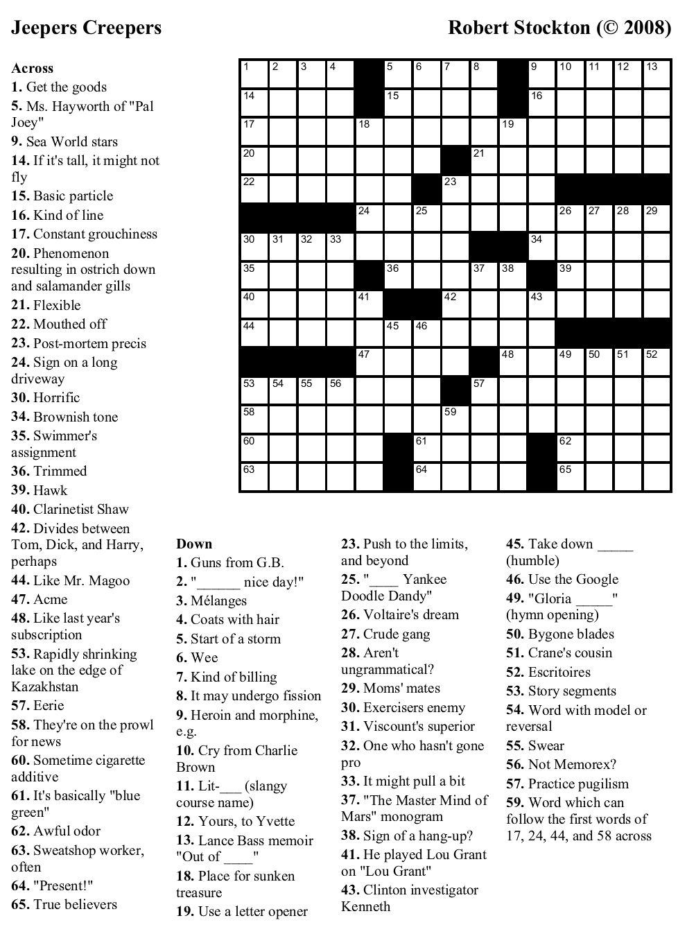 Usa Today Crossword Printable Version James Crossword Puzzles
