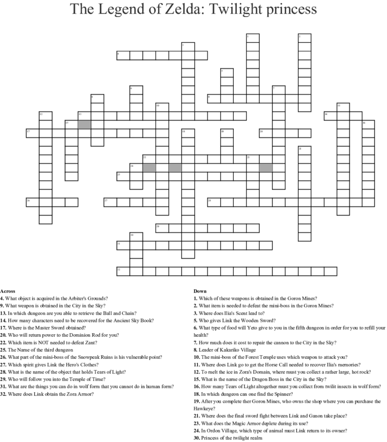 Zelda Word Search WordMint | James Crossword Puzzles